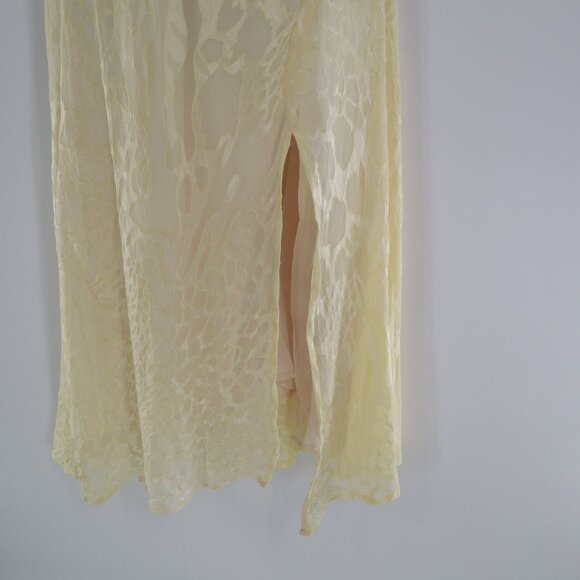 ASTR The Label Animal Print Slip Dress Women XS Yellow Fairy Party Event Holiday - Picture 6 of 16